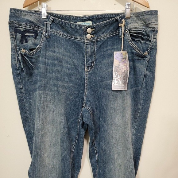 Y2K 90s Paris Blues Flare Bell Bottom Jeans Juniors Plus 25/Women's 22/24 NWT - Picture 3 of 12